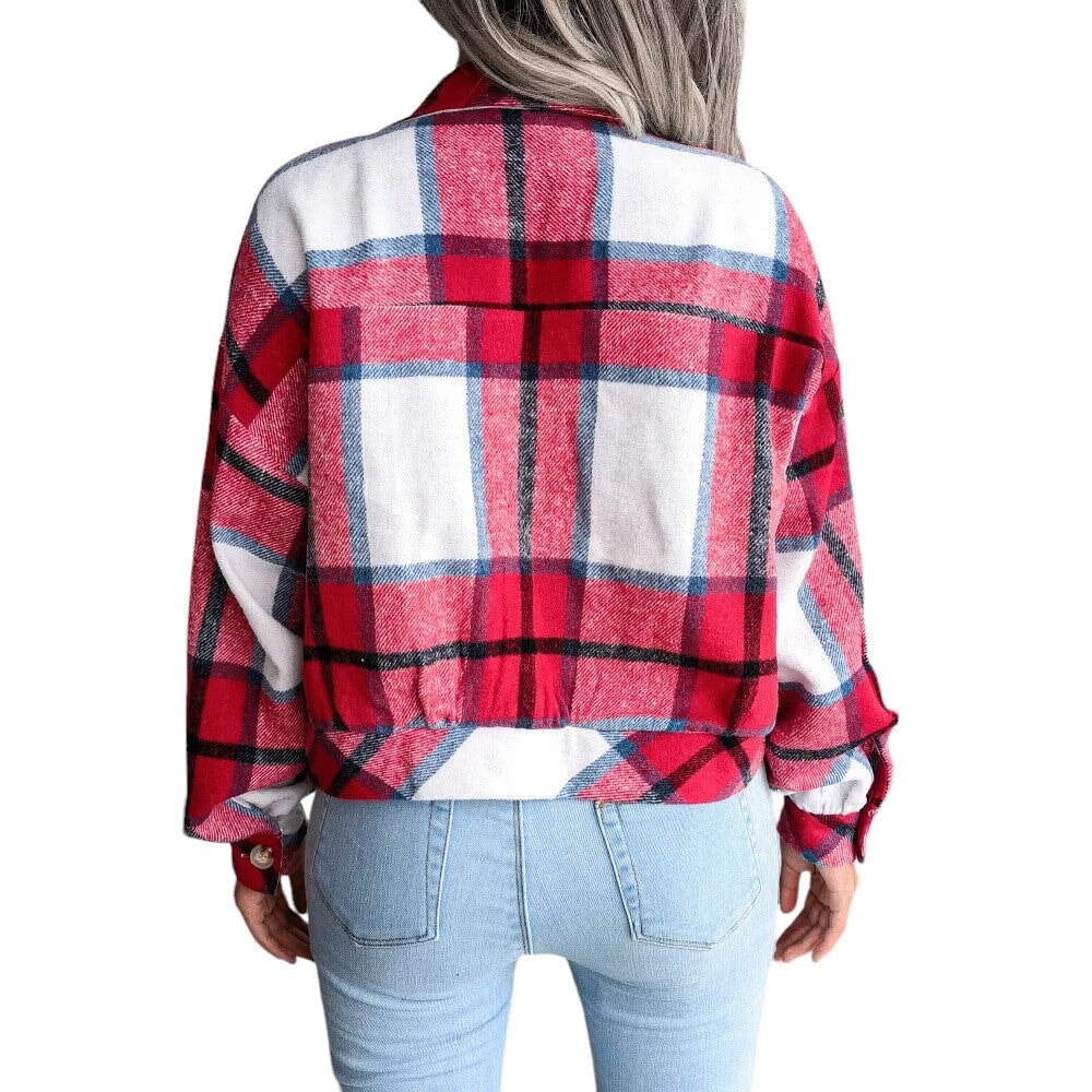 Veste Écossaise Tartan Rouge M