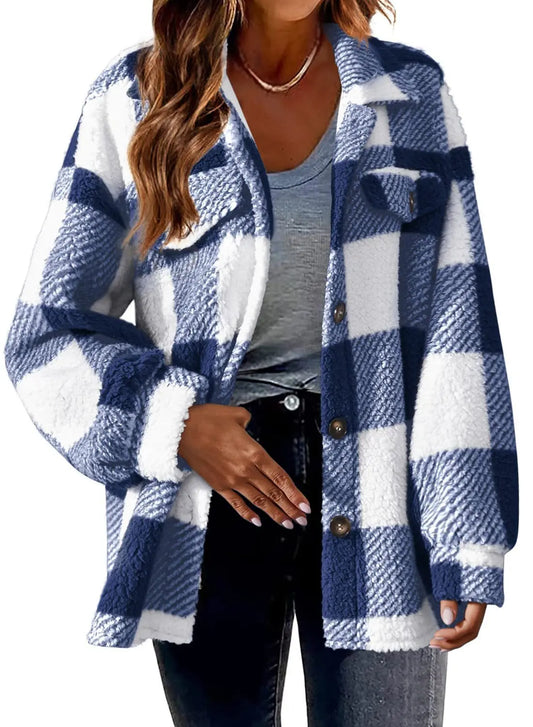 Manteau Écossais Bleu 5XL