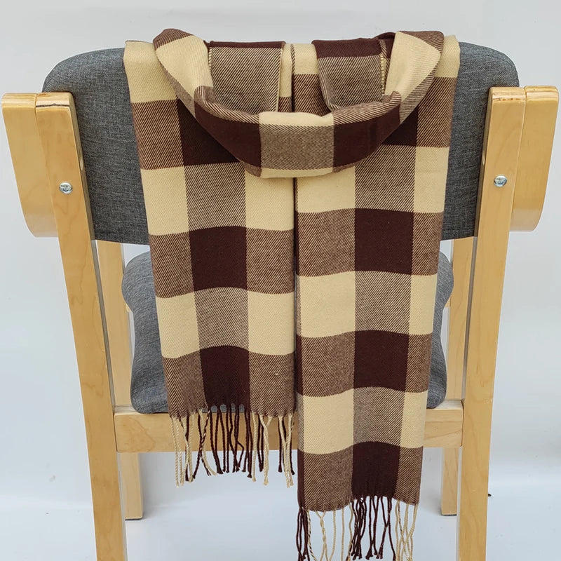 Echarpe Tartan Marron 