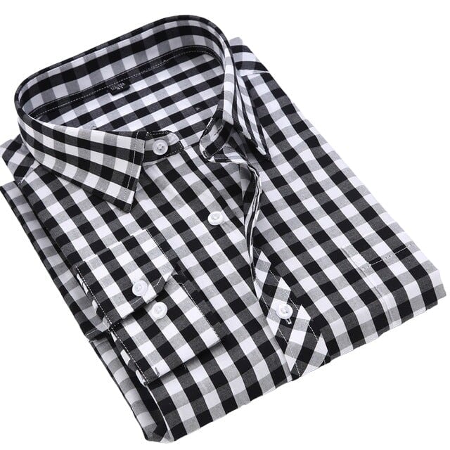 Chemise Écossaise Carreaux Noir M