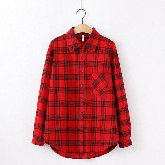 Chemise Écossaise Rouge Femme Coton S