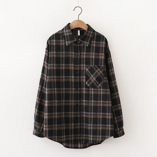 Chemise Écossaise Femme Noire 2XL