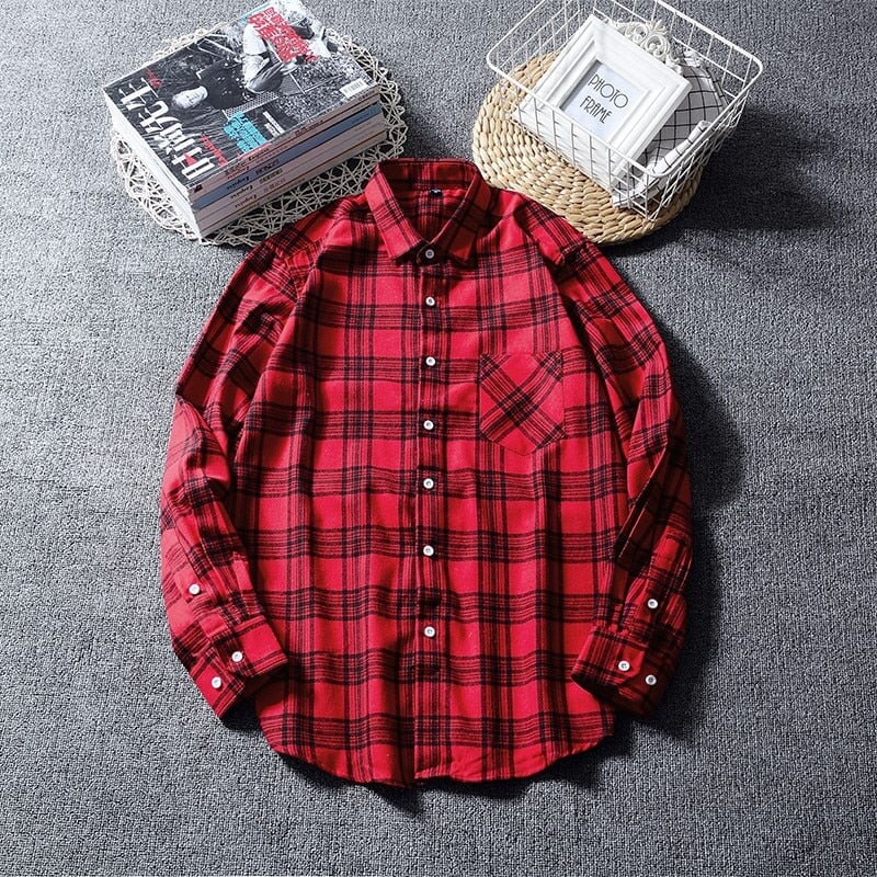 Chemise Écossaise Homme Rouge 