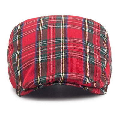 beret écossais tartan rouge carreaux